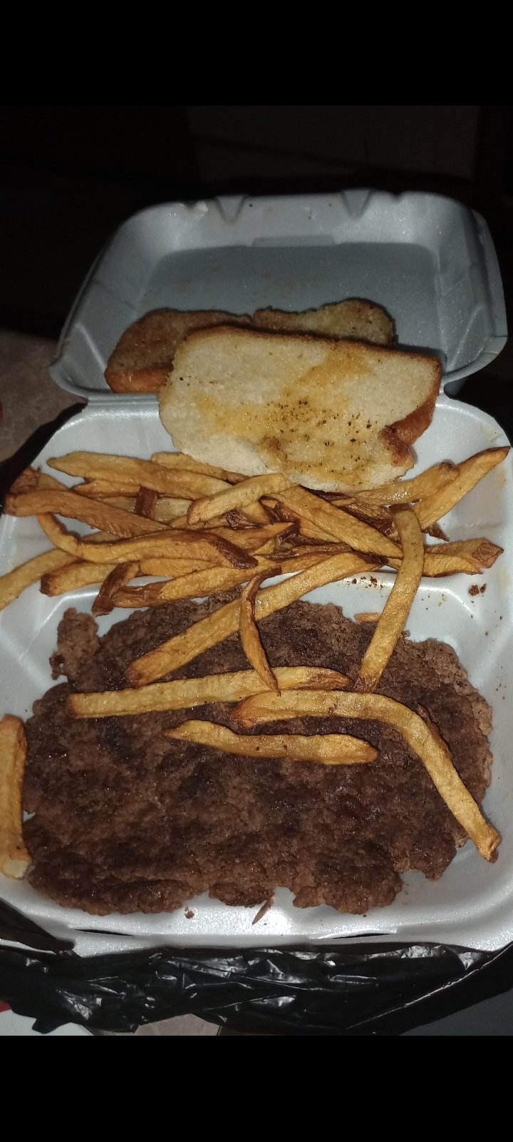 Hamburger Steak Plain Double Order of Fries